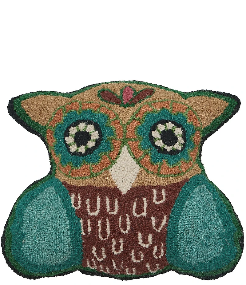 Jungalow Hootie Hooked Wool Shaped Pillow