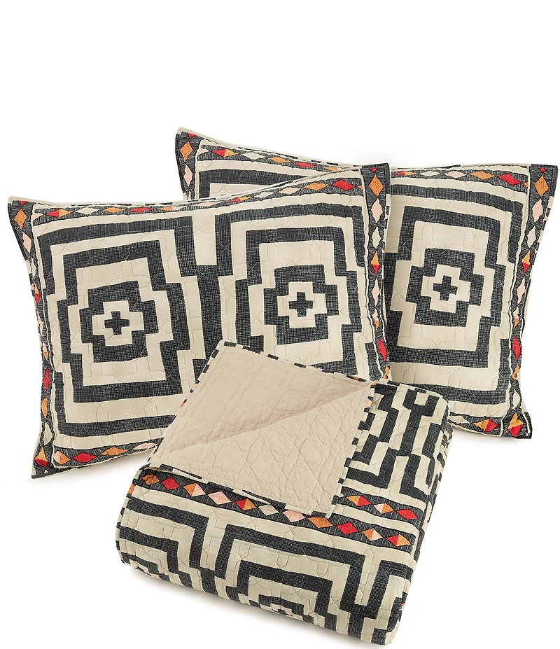 Jungalow Hypnotic Geometric Greek Key Pattern Reversible Mini Quilt Set