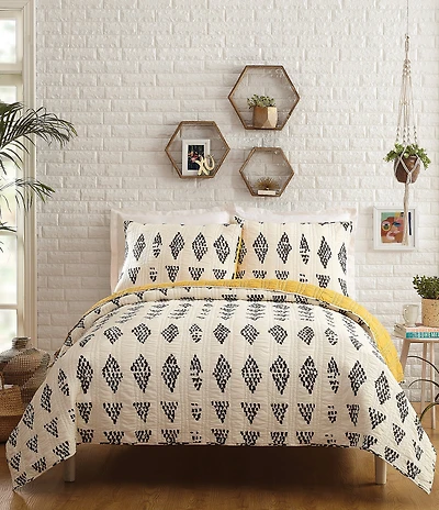 Jungalow Prosperity Geometric Pattern Reversible Mini Quilt Set