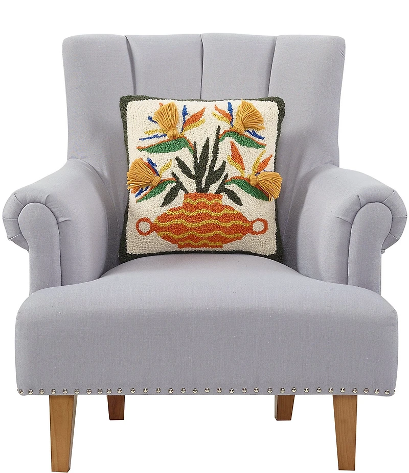 Jungalow Strelitzia Hooked Wool Tassel Pillow