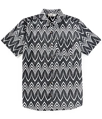 Junk Food Enoki Geometric Printed Short Sleeve Poplin Shirt