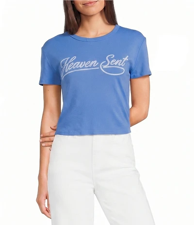 Junk Food Heaven Sent Graphic Crew Neck Short Sleeve Tee