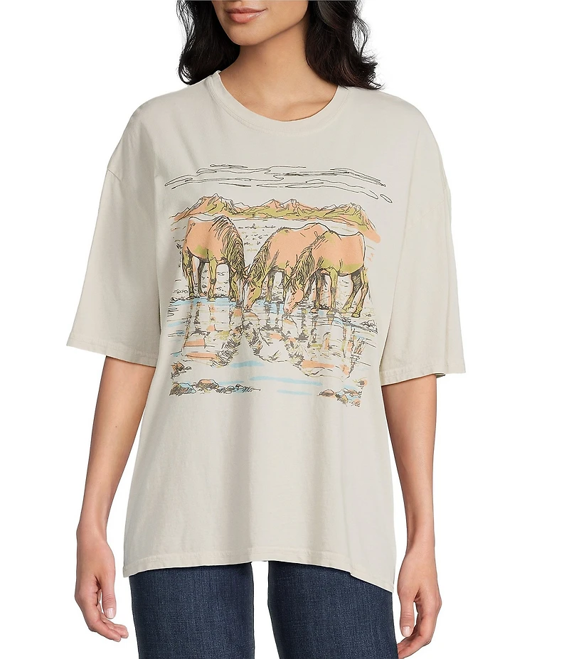 Junk Food Horse Graphic Short Sleeve T-Shirt