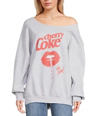 Junk Food Off The Shoulder Cherry Coke Long Sleeve Sweatshirt