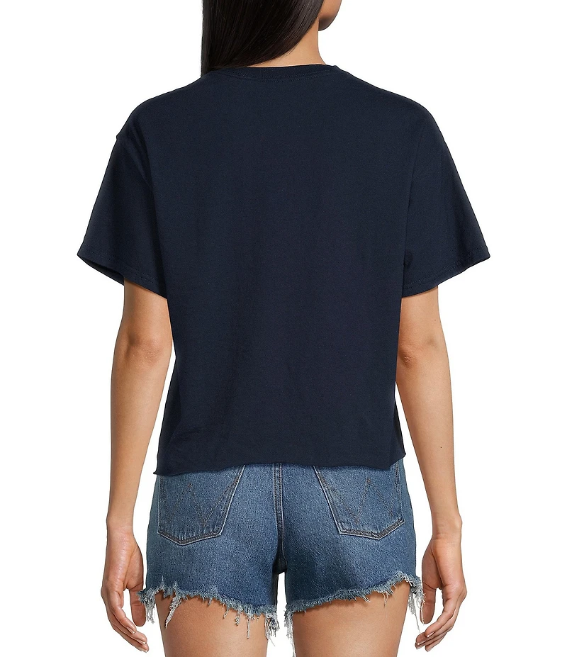 Junk Food Short Sleeve Crewneck Rolling Stones Raw Edge Graphic T-Shirt