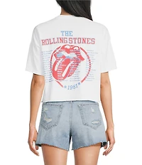 Junk Food The Rolling Stones Cropped Raw Edge Tee
