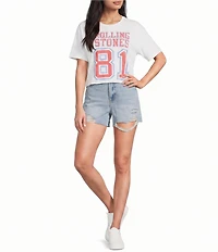 Junk Food The Rolling Stones Cropped Raw Edge Tee