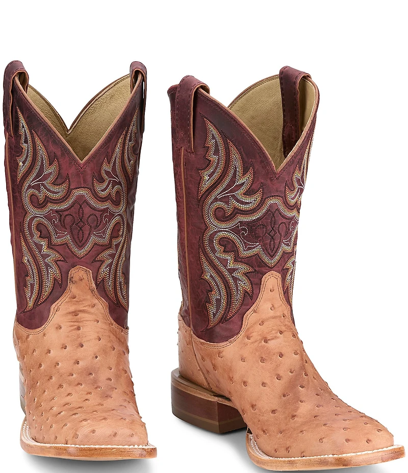 Justin Boots Men's Moseley 11#double; Full Quill Ostrich Western Boots