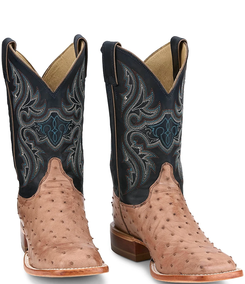 Justin Boots Men's Moseley 11#double; Full Quill Ostrich Western Boots
