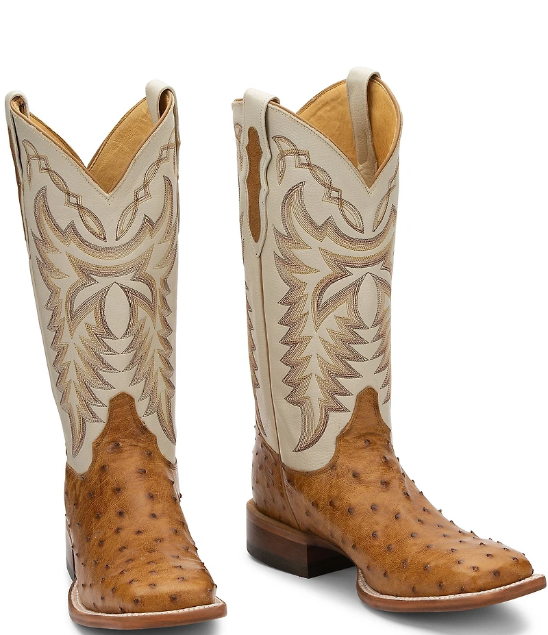 Justin Boots Men's Pascoe 13#double; Full Ostrich Quill Western Boots