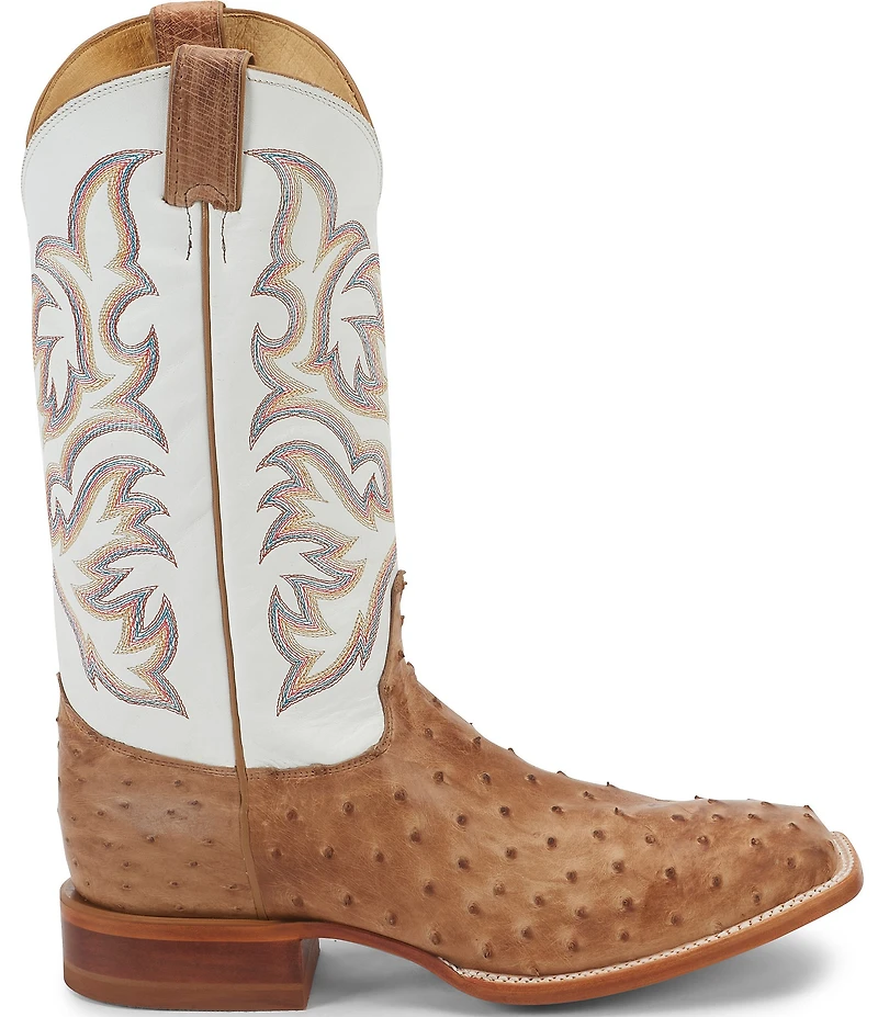 Justin Boots Men's Pascoe 13#double; Full Ostrich Quill Western Boots