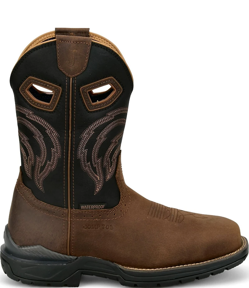Justin Boots Men's Slickline 11#double; Nano Composite Toe Waterproof Western Boots