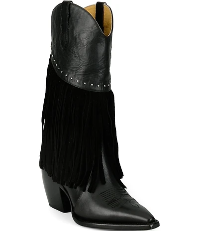 Justin Boots Reba Nell Fringe Tall Western Boots