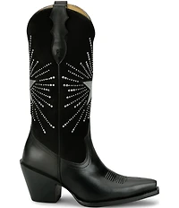 Justin Boots Reba Radio Suede and Leather Studded Western Boots