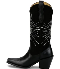 Justin Boots Reba Radio Suede and Leather Studded Western Boots