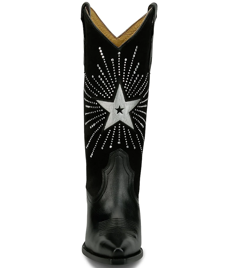 Justin Boots Reba Radio Suede and Leather Studded Western Boots