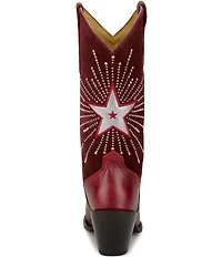 Justin Boots Reba Radio Suede and Leather Studded Western Boots