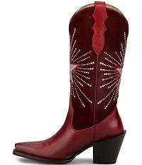 Justin Boots Reba Radio Suede and Leather Studded Western Boots