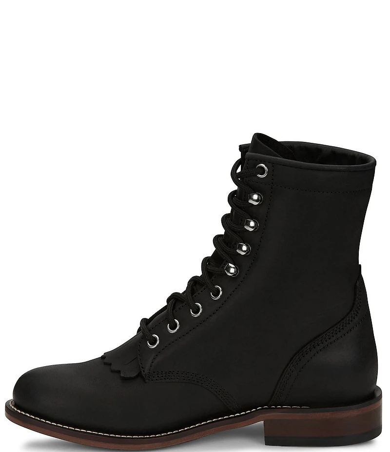 Justin Boots Mckean Leather Kiltie Lace Up Booties