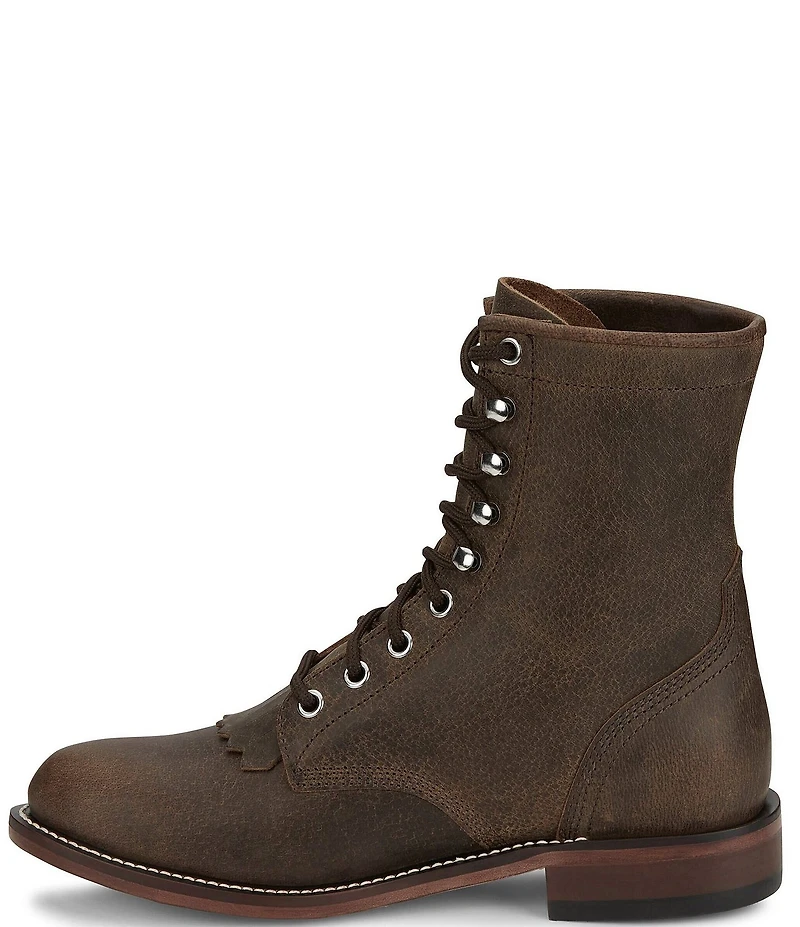 Justin Boots Mckean Leather Kiltie Lace Up Booties