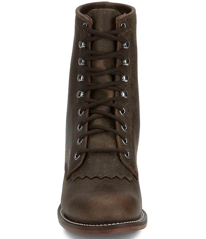Justin Boots Mckean Leather Kiltie Lace Up Booties