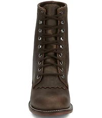 Justin Boots Mckean Leather Kiltie Lace Up Booties