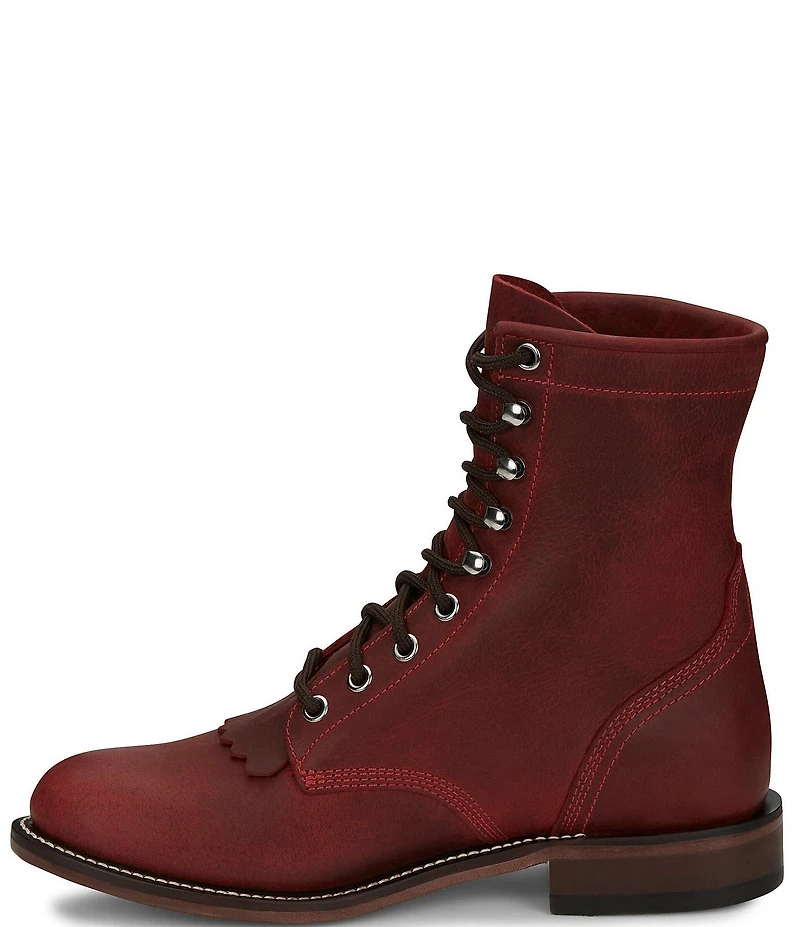 Justin Boots Mckean Leather Kiltie Lace Up Booties