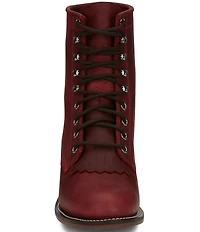 Justin Boots Mckean Leather Kiltie Lace Up Booties