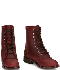 Justin Boots Mckean Leather Kiltie Lace Up Booties