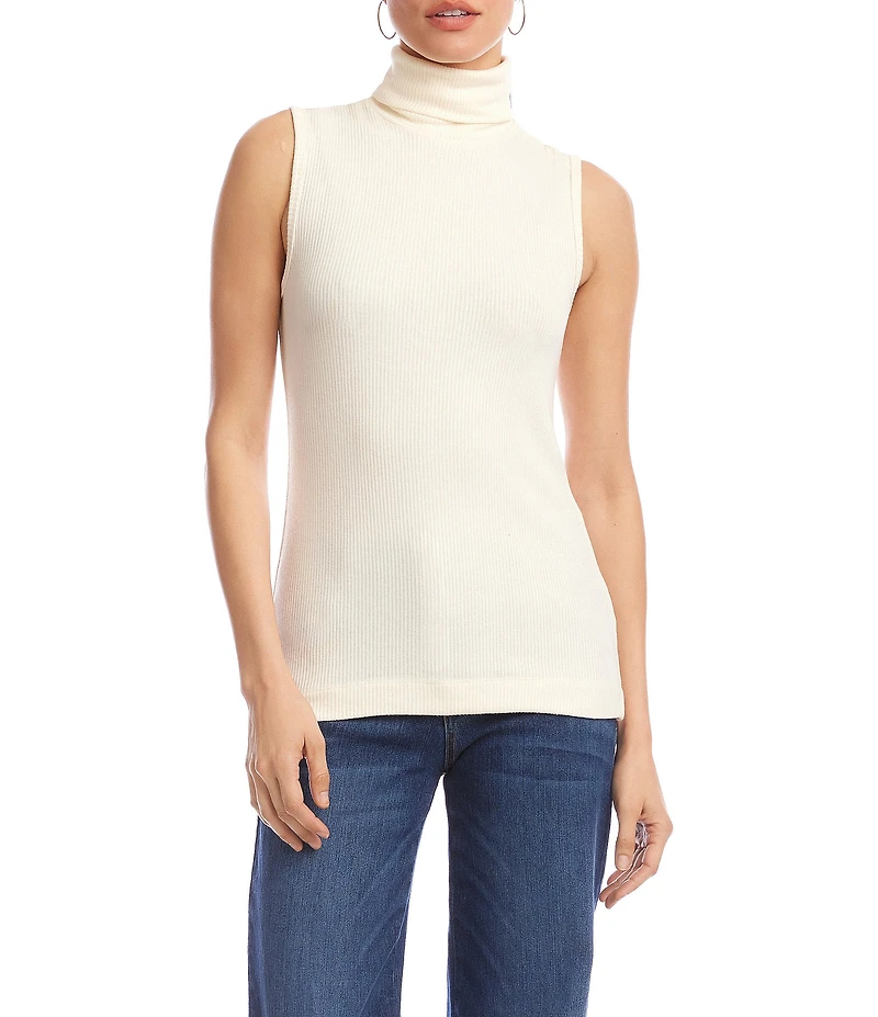 Karen Kane Brushed Rib Knit Turtleneck Tank