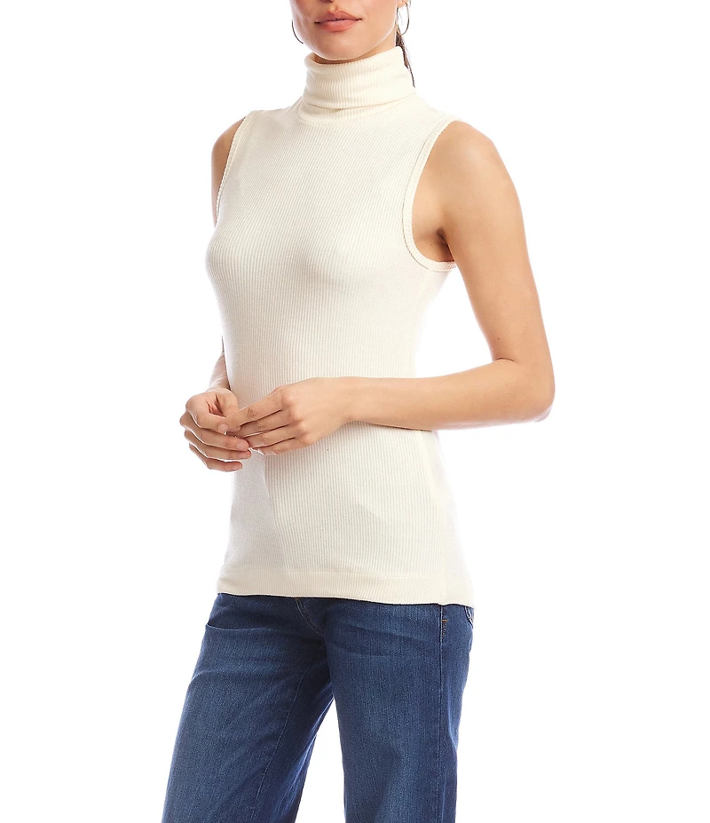 Karen Kane Brushed Rib Knit Turtleneck Tank