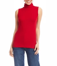 Karen Kane Brushed Rib Knit Turtleneck Tank