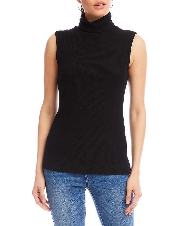 Karen Kane Brushed Rib Knit Turtleneck Tank