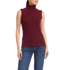 Karen Kane Brushed Rib Knit Turtleneck Tank