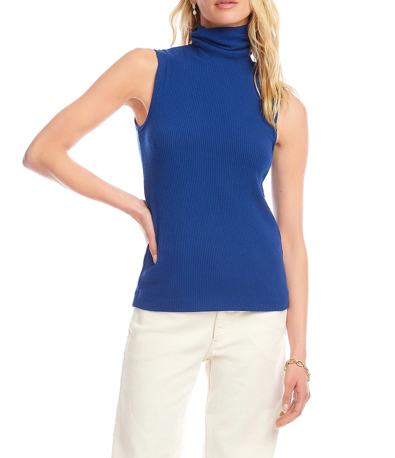 Karen Kane Brushed Rib Knit Turtleneck Tank