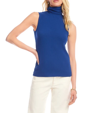 Karen Kane Brushed Rib Knit Turtleneck Tank