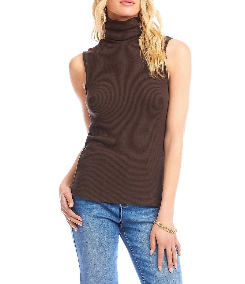 Karen Kane Brushed Rib Knit Turtleneck Tank