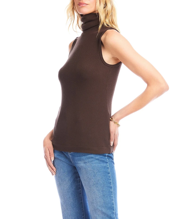 Karen Kane Brushed Rib Knit Turtleneck Tank
