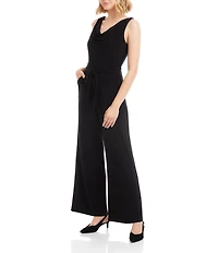 Karen Kane Camila Travel Jersey V-Neck Sleeveless Jumpsuit