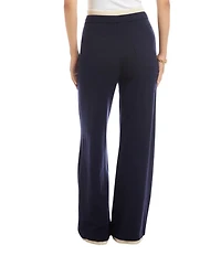 Karen Kane Contrast Drawstring Coordinating Wide Leg Sweater Knit Pants