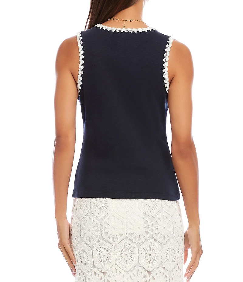 Karen Kane Contrast Edge Stitch Tank Top