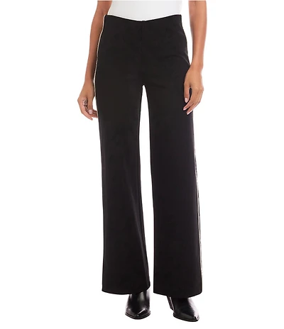 Karen Kane Contrast Piped Wide Leg High Rise Pull-On Pants