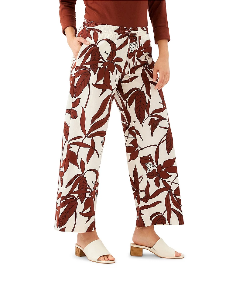 Karen Kane Coordinating Coco Bloom Stretch Woven Drawstring Ankle Pants