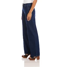 Karen Kane Coordinating Denim Seam Detail High-Rise Wide Leg Jeans
