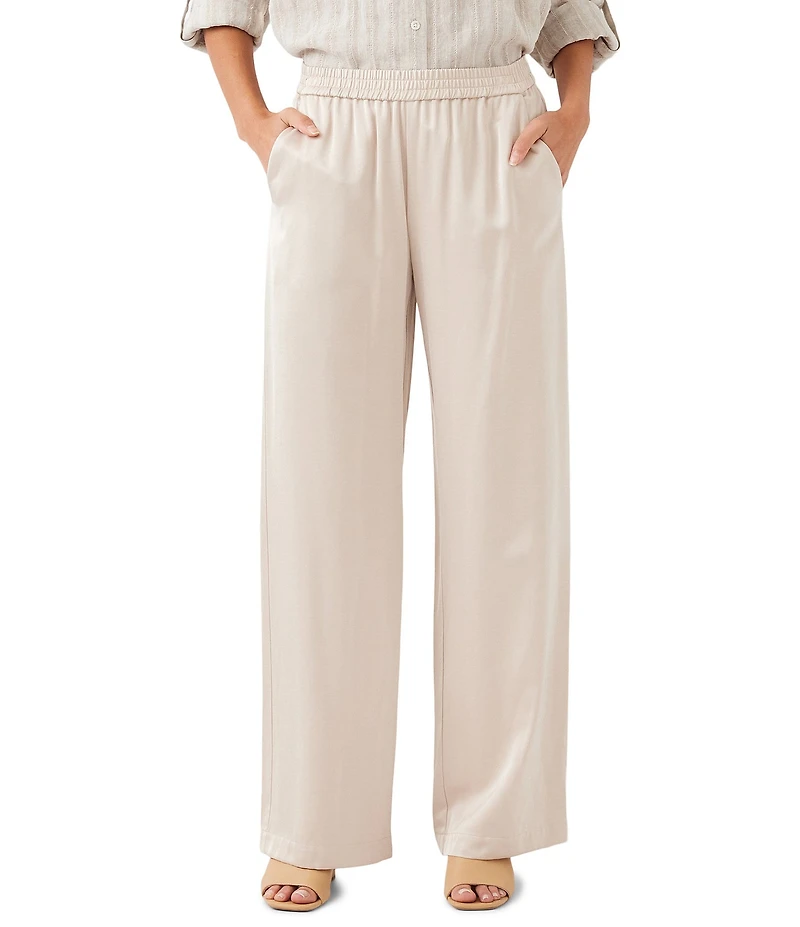 Karen Kane Coordinating Satin High Rise Wide Leg Pants