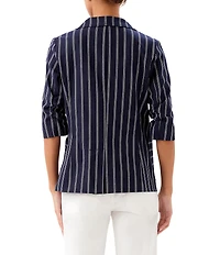 Karen Kane Coordinating Stripe Ruched Sleeve Jacket