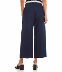 Karen Kane Cotton Blend Cropped Wide Leg Pants