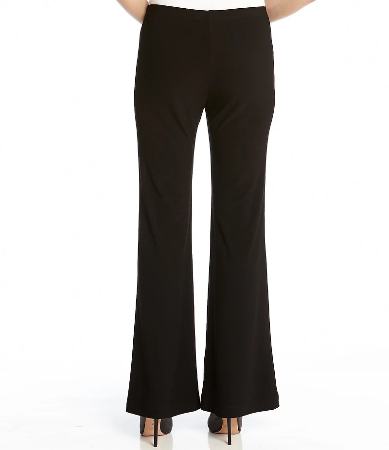 Karen Kane Crepe Wide Leg Mid Rise Elastic Waist Pull-On Pants