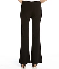 Karen Kane Crepe Wide Leg Mid Rise Elastic Waist Pull-On Pants