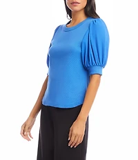 Karen Kane Crew Neck Puff Sleeve Top